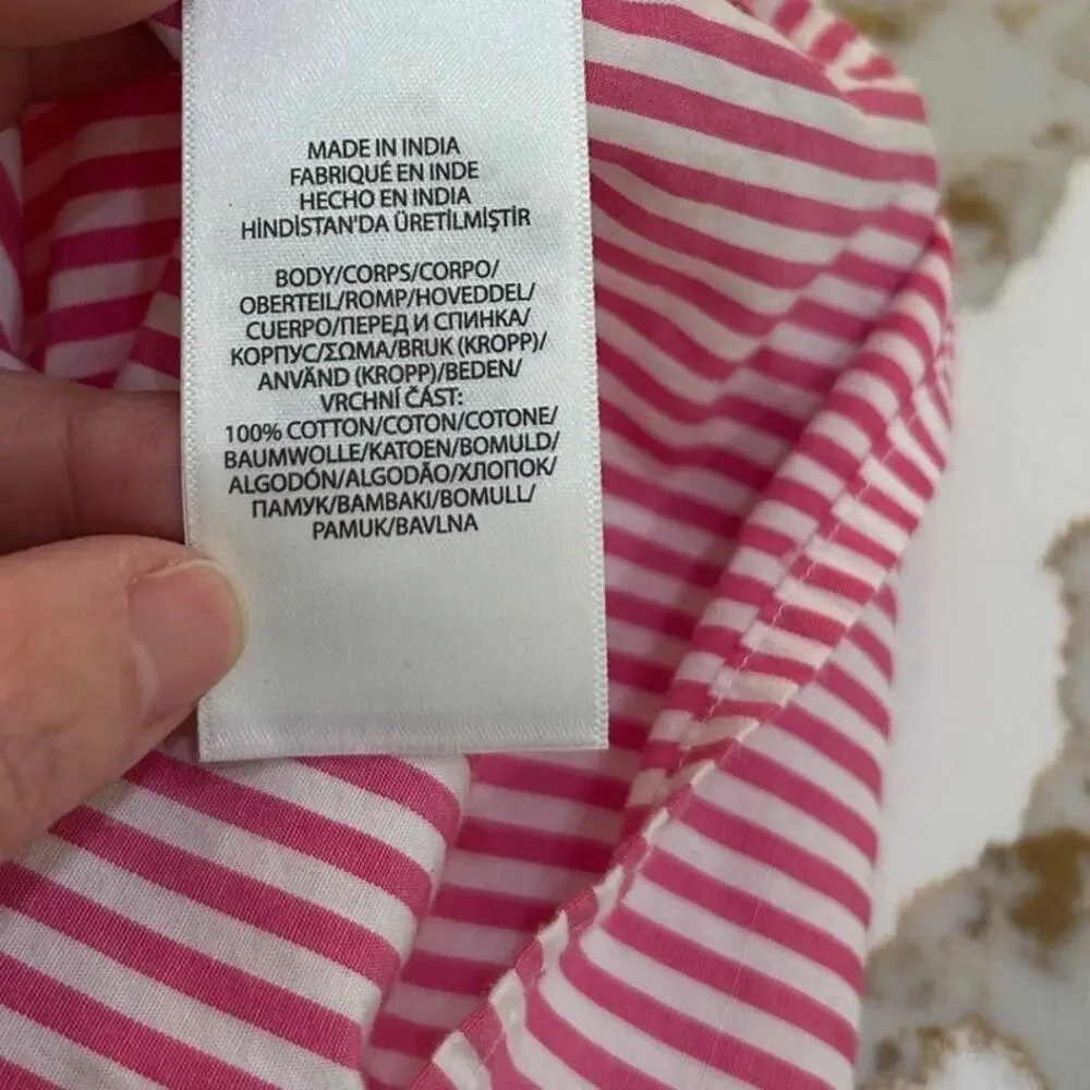 Polo Ralph Lauren Girls Dress SZ5 Multicolor Striped Shirt Dress Rainbow Preppy - Picture 10 of 10